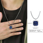 Tiger Eye Lapis Stone Pendant — Stainless