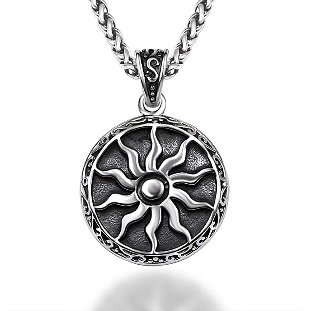 Apollo Sun God Stainless Steel Pendant Necklace