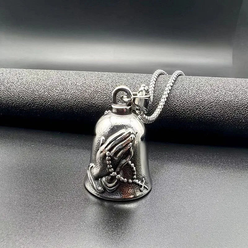 Prayer Bell Charm Pendant Necklace