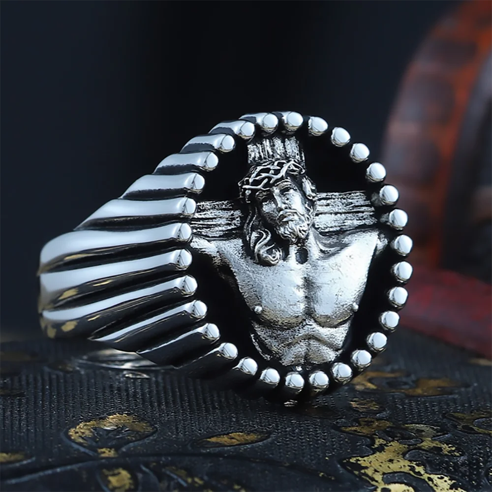 Cross Jesus Ring — 925 Silver