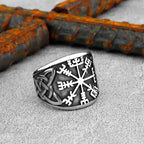 Vintage Stainless Steel Viking Amulet Ring Norse Compass Runes Men and Women Rings Teens Multi Style Jewelry Boyfriend