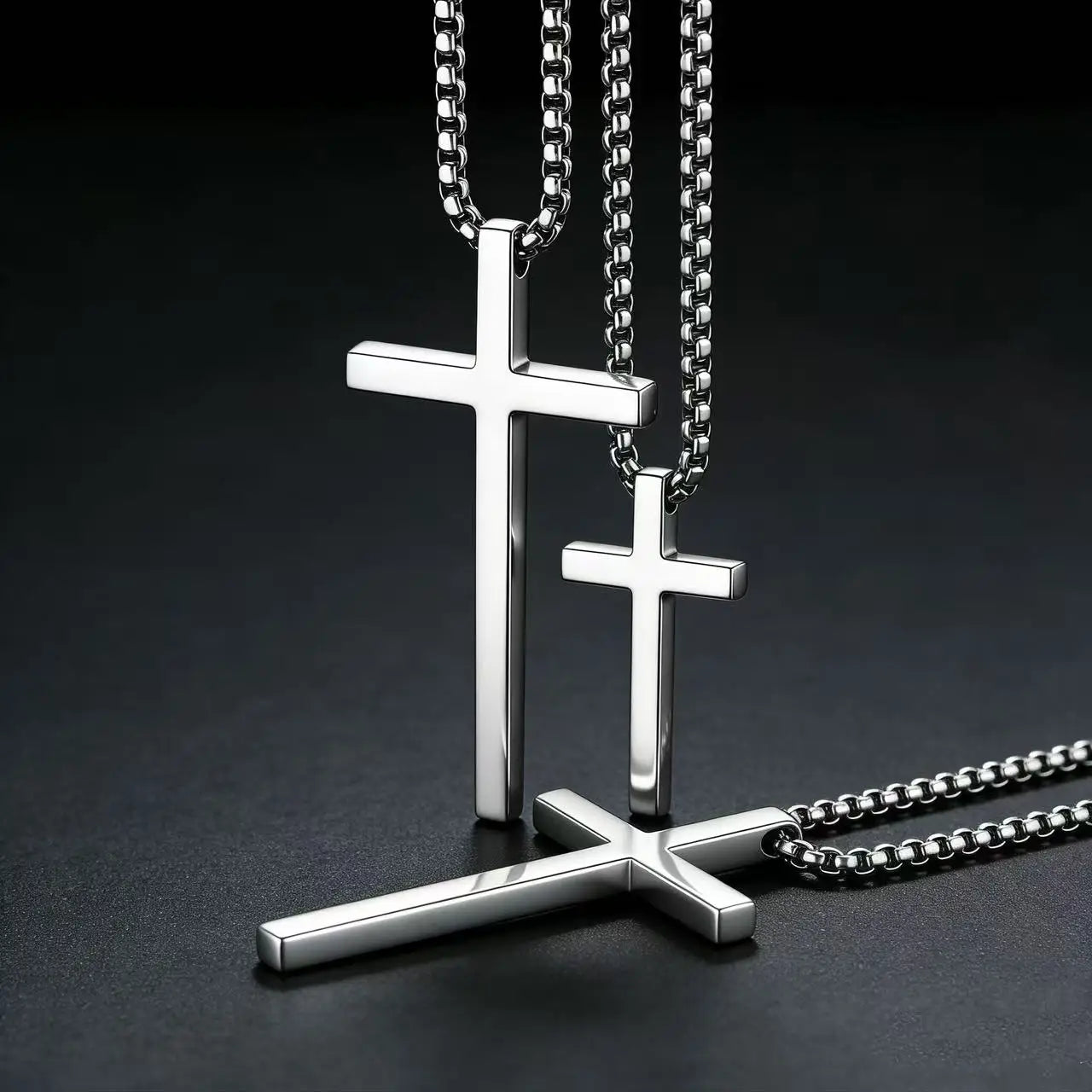 Cross Steel Pendant Double-sided Glossy Surface