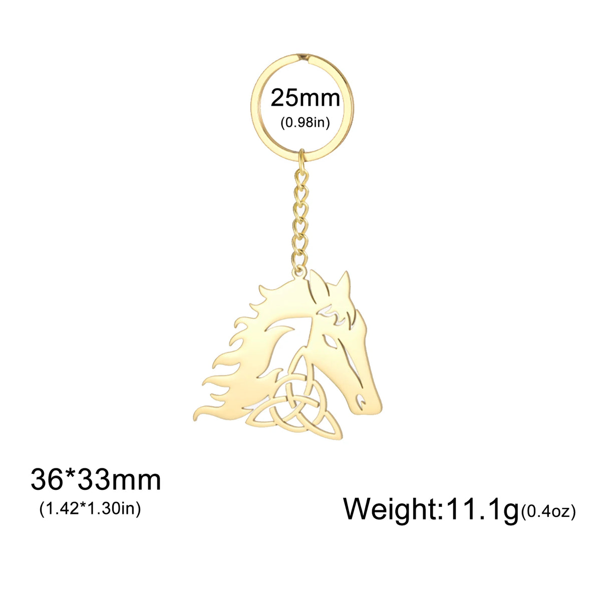 Hollow Horsehead Keychain for Men & Women — Stainless Steel