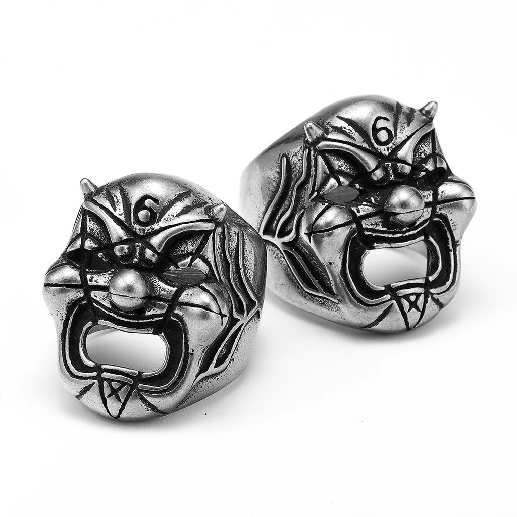 Hannya Skull Ring Black — Stainless Steel