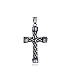 Korean Version Of Simple Stainless Steel Cross Necklace Pendant Men Fashion Christian Believer Pendant Punk Jewelry Gift