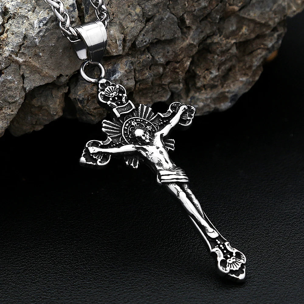 Jesus Cross Pendant — Stainless Steel