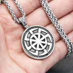 Slavic Kolovrat Pendant Necklace — Stainless Steel