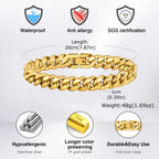 Gold Cuban Chain Bracelet 6-12mm — Gold