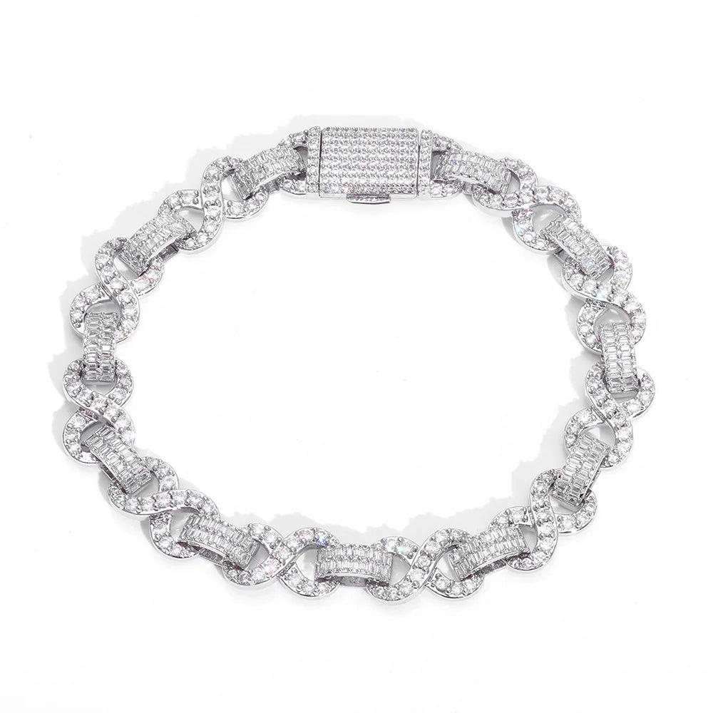 Iced Out Infinity Bracelet Stainless Steel 10MM
