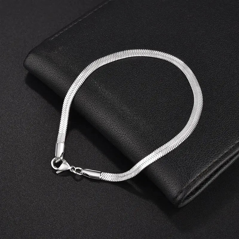 Classic 5mm Stainless Steel Snake Chain Bracelet