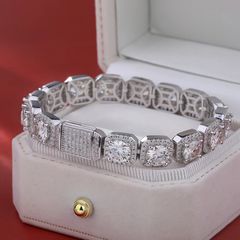 BXINY Luxury Full Moissanite Bracelets S925 Silver GRA Certified Lab Diamond Hand Chain for Women Men Wedding Fine Jewelry Gifts