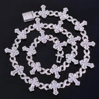 Iced Out Cross Cuban Chain Necklace Infinity CZ