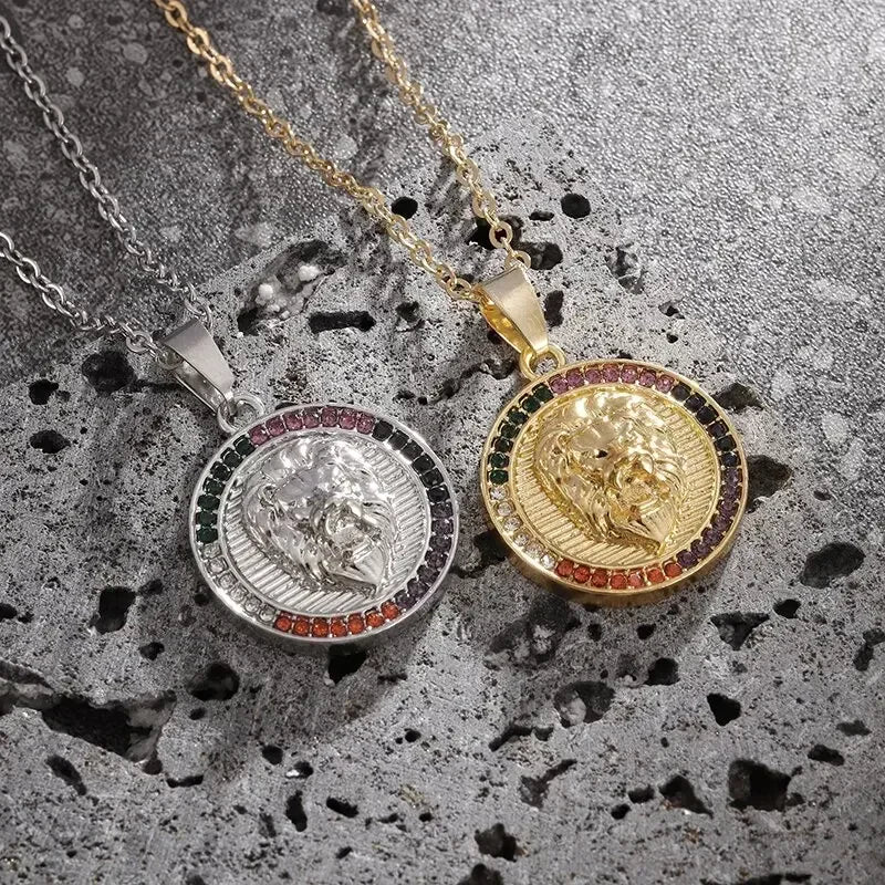 Domineering Tiger Head Pendant Men\\\'s Fashion Animal Tiger Necklace Punk Hip-Hop Trend Casual Jewelry Boyfriend Gift