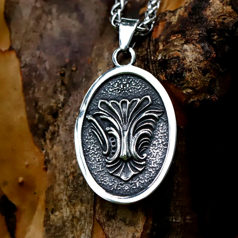 Death Shield Skull Pendant Necklace — Stainless