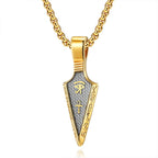 Men's Stainless Steel Ankh Cross Spearhead Pendant Necklaces Fashion Vintage Eye of Horus Necklace Punk Amulet Jewelry
