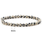 Fashion 4/6/8mm Stone Beads Prayer Bracelets For Women Men Spotted Stone Dalmatian Bead Bangle Yoga Healing Friend