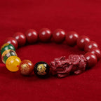 Natural Cinnabar FengShui PiXiu Lucky Red Rope Man Bracelet Good Luck Charm Wealth Attraction Protection Bracelet for
