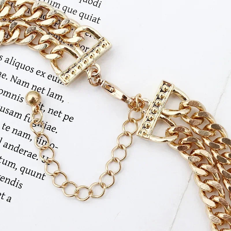 Fashion Double Leopard Head Pendant With Adjustable Double Layer Chain Necklace Panther Choker For Men Women Party