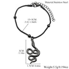 Gothic Snake Silver Pendant Punk Animal Beaded