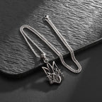 Retro Neptune Poseidon Trident Necklace Ukraine National Emblem Pendant Men\\\\\\'s Fashion Cool Trendy Jewelry Accessories