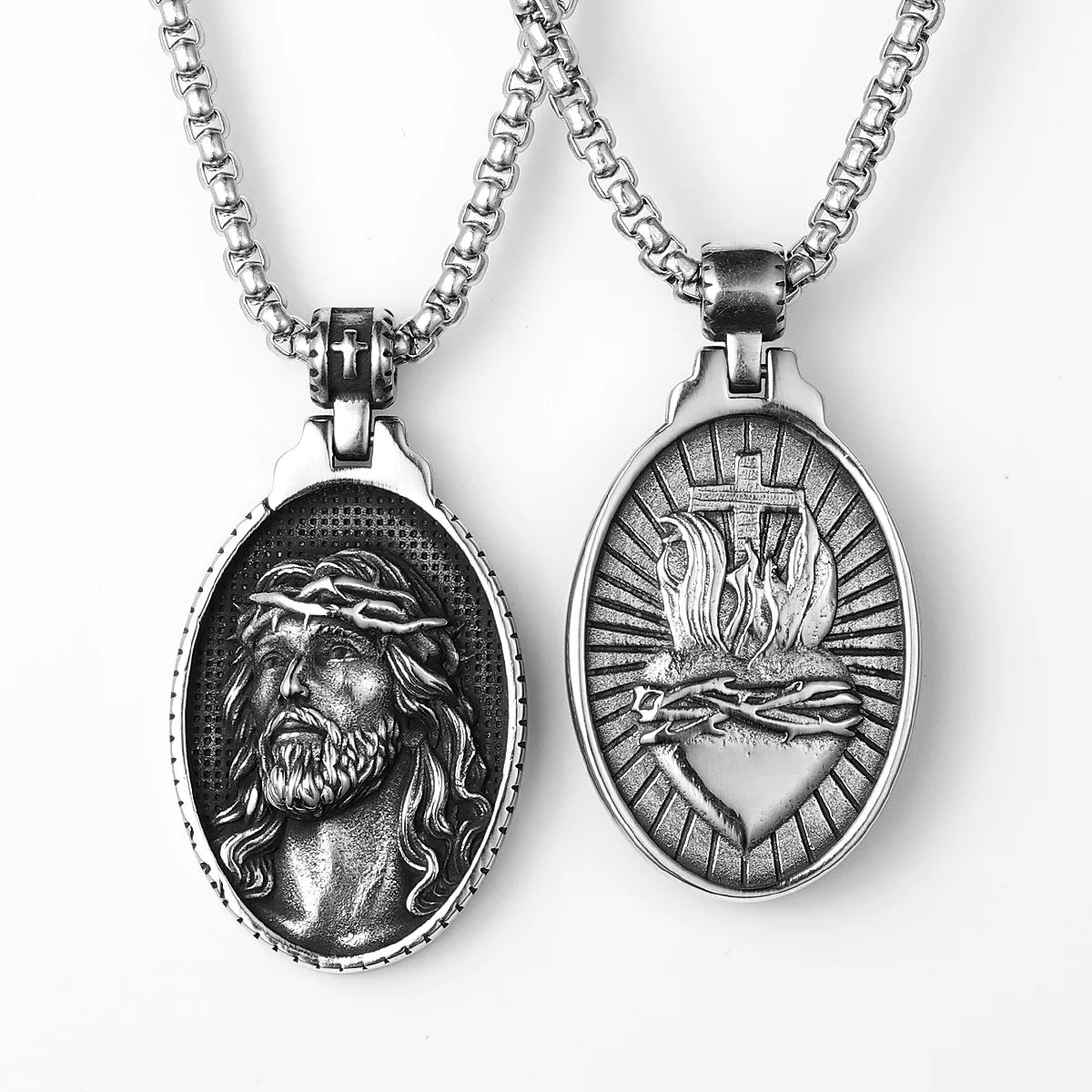 Jesus Pendant Necklace — Stainless Steel