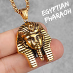 Egyptian Pharaoh Stainless Steel Pendant Necklace