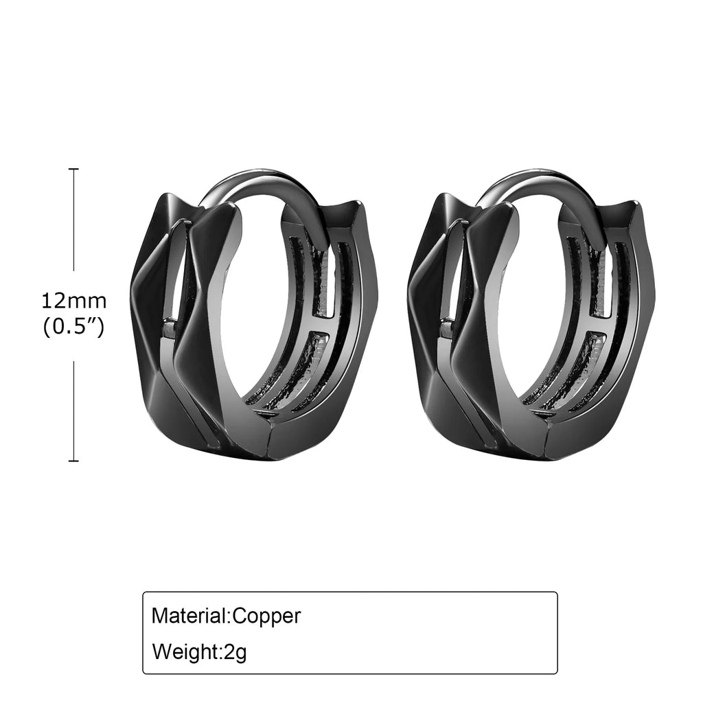 Geometric Hoop Earrings — Stainless Steel