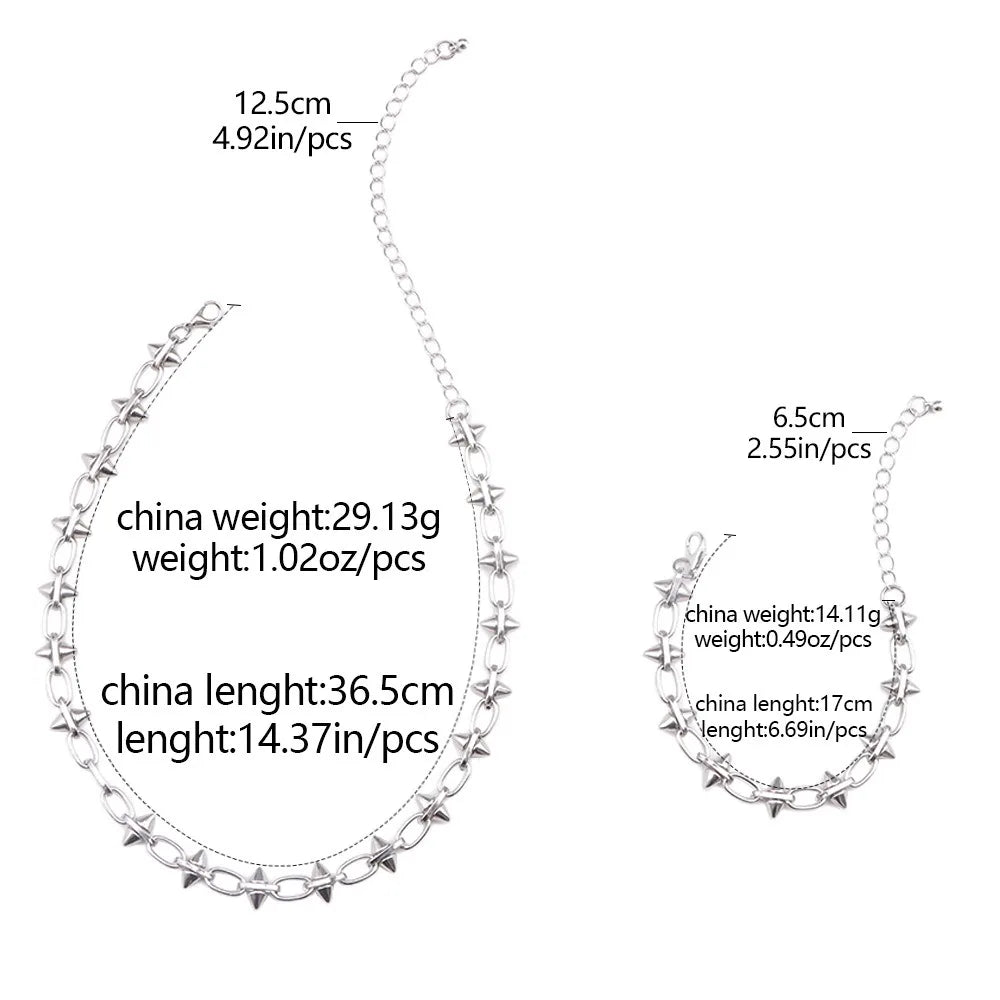 Rivet Twisted Chain Necklace & Bracelet — Irregular Knot