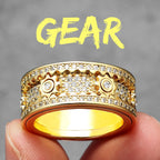Fidget Spinner Gemstone Ring — Stainless Steel