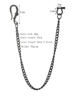 Biker Wallet Chain Keychain — Black-Tone Pants Chain, 9mm