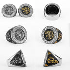 Viking Runes Wolf Ursa Bear Stainless Steel Womens Mens Rings Punk Vintage For Boyfriend Biker Jewelry Creativity Gift Wholesale
