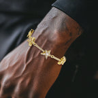 Gold Iced Out Star Bracelet CZ Statement