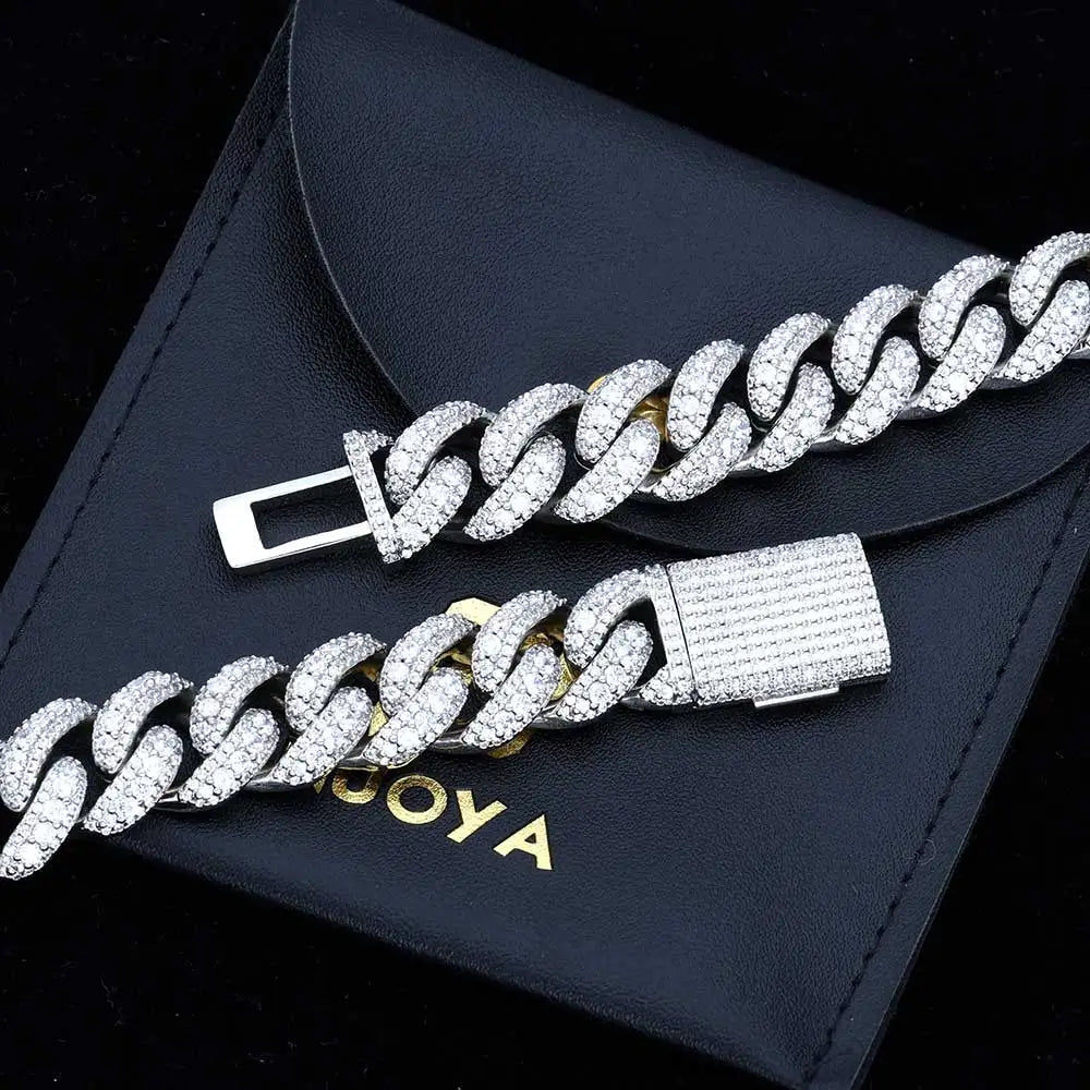 Cuban Chain Necklace Iced Out Gold 15MM
