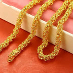 Mens and womens 18K gold necklace AU750 ball chain transfer domineering jewelry boss chain free shipping with