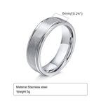 Minimal Matte Band Ring 6mm — Stainless Steel
