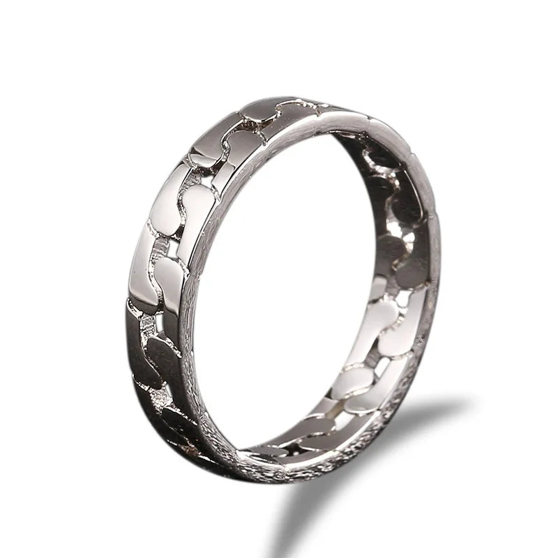 Unisex Smooth Cuban Link Ring, Matching Couple Hip Hop Jewelry, Perfect Gift for Rapper & Lover