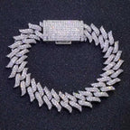 Iced Out Spiked Chain Necklace Stainless Steel
