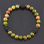 Retro Black Block Volcanic Bracelets Men Women Frosted Onyx Lava Beads Jewelry Yoga Meditation Birthday Gift Wholesales