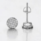 Iced Out Zircon Screw Stud Earrings — Gold