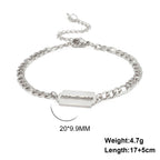 Razor Blade Figaro Chain Bracelet for Men — Stainless Steel