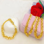 Boss Chain Necklace 24K Gold AU999 Men's - Thick chain, heavy gold, a must-have for elites, a quality accessory for