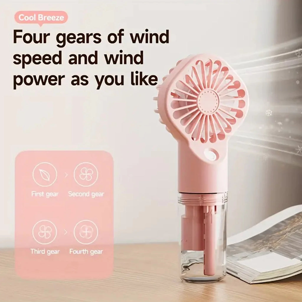 Handheld Mini Fan Air Conditioner USB Rechargeable Portable Mist Cooler Cooling Spray Humidifier Fan for