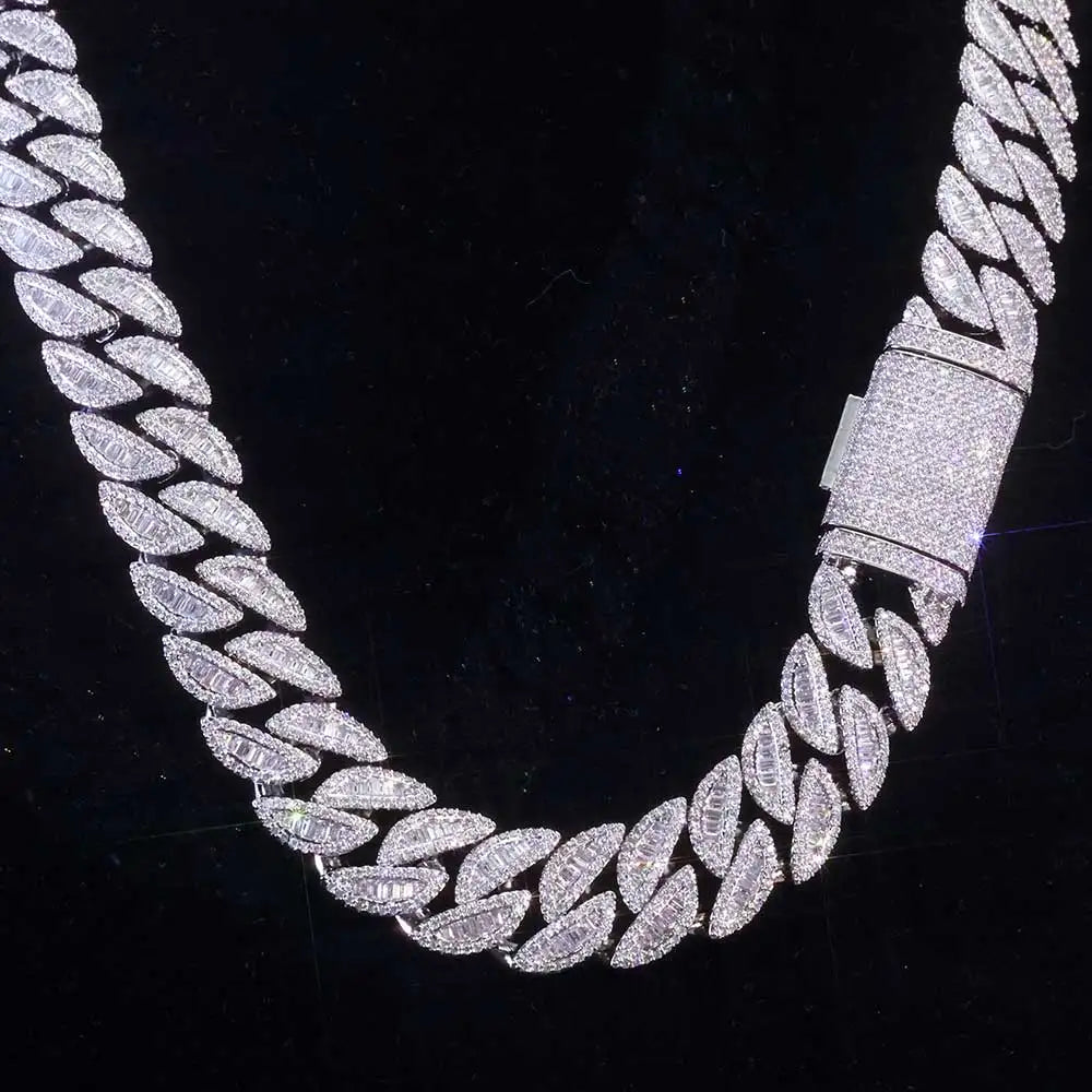 925 Silver Moissanite Cuban Chain Necklace 20MM VVS