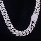 925 Silver Moissanite Cuban Chain Necklace 20MM VVS