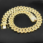 13mm Rhinestone Iced Out Square Miami Cuban Link Chain Necklaces For Men Women Rose Gold Silver Color Hip Hop Jewelry Neck Gift