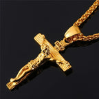 Jesus Cross Gold Pendant Necklace