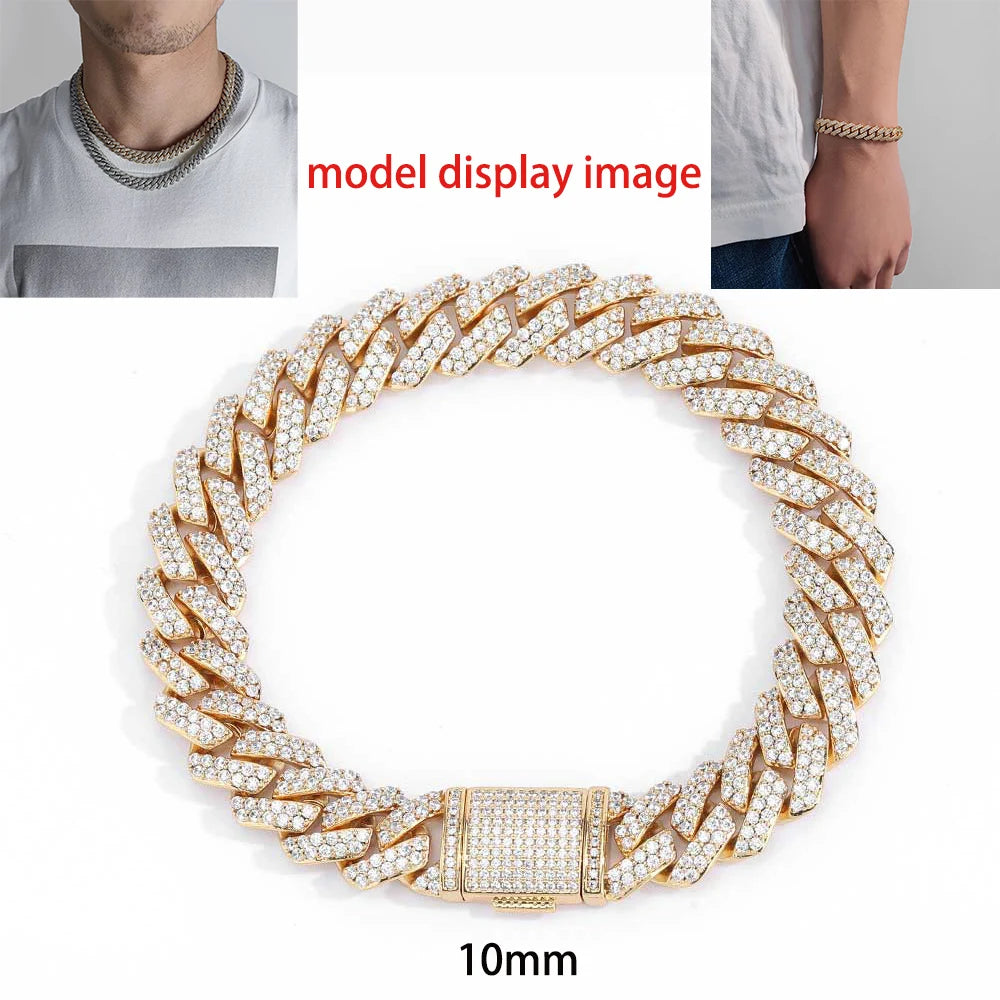 Iced Out Cuban Chain Necklace Stainless Steel 8-25MM