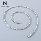 KALEN High Polished Stainless Steel Link Chain Necklace for Men Women Personalized Minimalist Sweater Chain Jewelry Accessories
