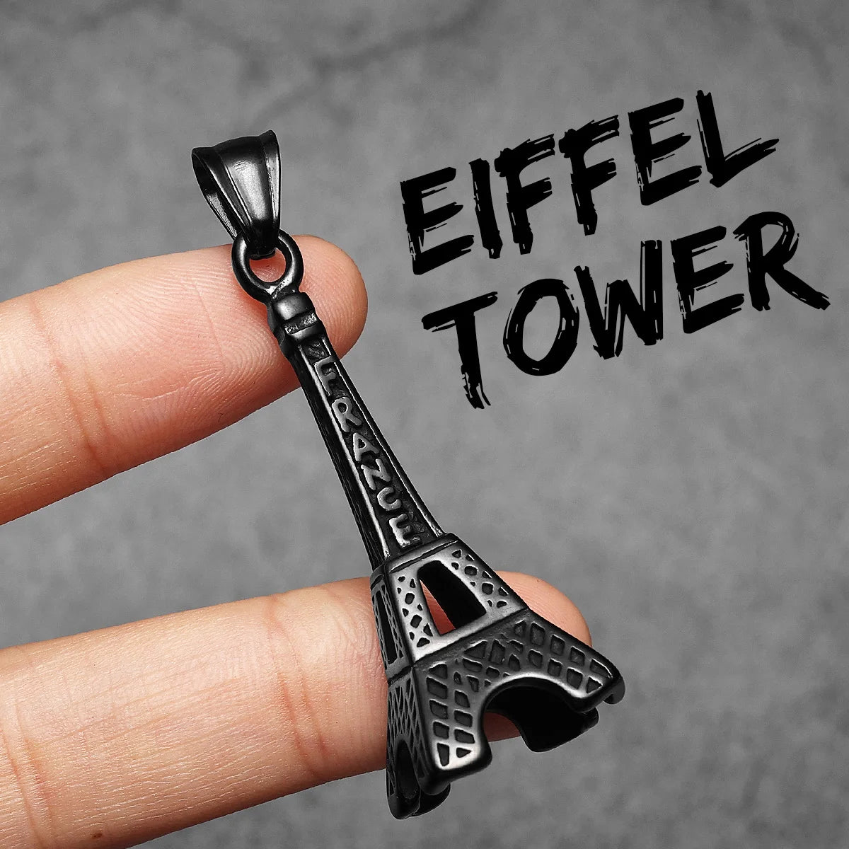 Eiffel Tower Pendant Necklace — Stainless Steel