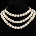 13/14/20MM HipHop Iced Out Chain Cuban Link Chain Necklace For Men Gold Silver Color Rhinestone Pave Men's Birthday Jewelry Gift